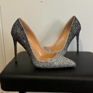 Castamere Silver/Black Glitter High Heels 12CM Heel (Size 13)